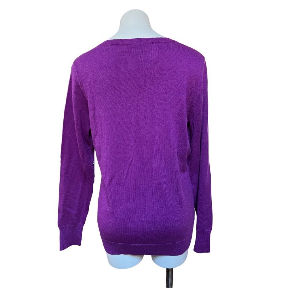 NWT Worthington Purple Pullover Sweater Large - Picture 4 of 6